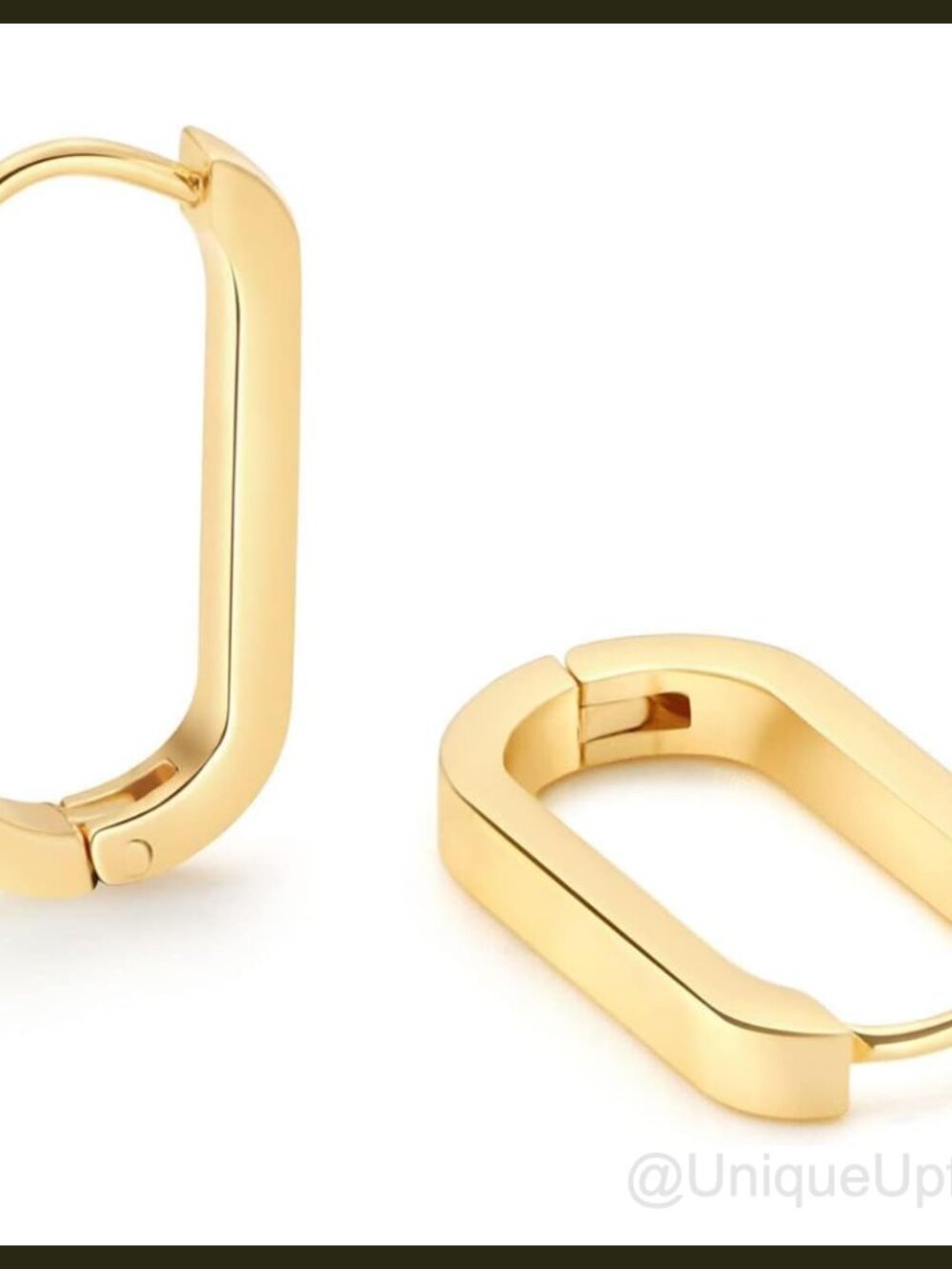 Paperclip Earrings 18K Gold Plated Stainless Steel Small Hoop